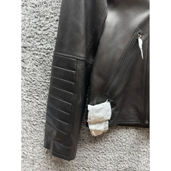NWT Robert Graham Colter Lambskin Leather Biker Jacket Black Womens Size M $1998